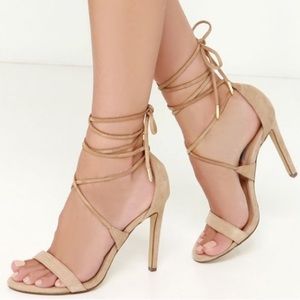 Steve Madden President suede leg wrap heels